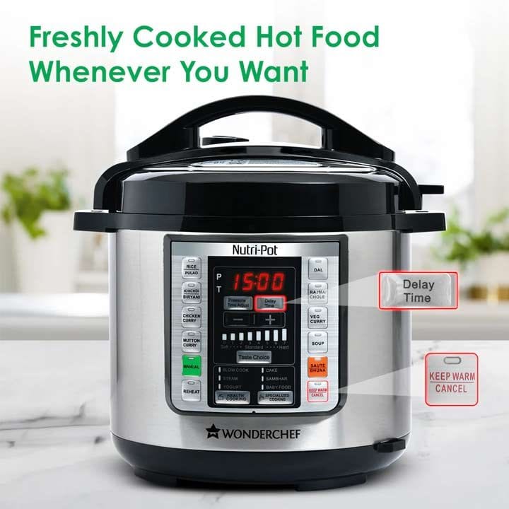 Wonderchef Nutripot Multi Cooker 6L - Silver & Black | 63152847