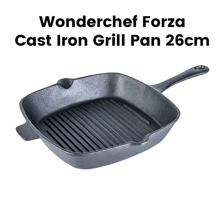 Wonderchef 26cm Forza Cast Iron Grill Pan - Black | 63153473