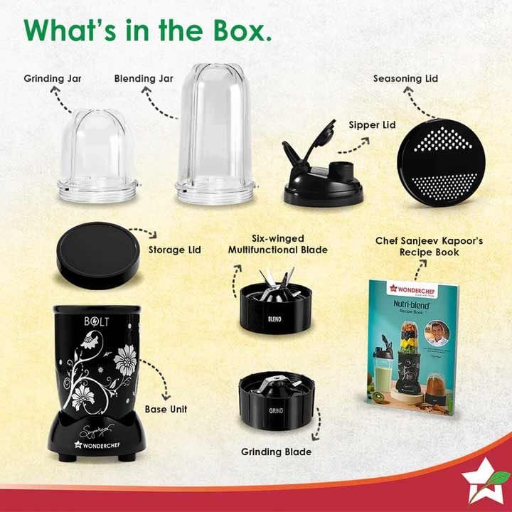 وندرشيف نوتري بليند بولت خلاط بوعائين 600 واط – أسود | 63153686