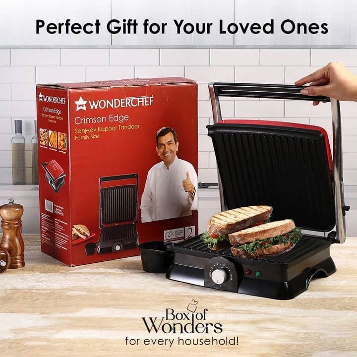 Wonderchef Crimson Family Size Contact Grill – Red | 63153834