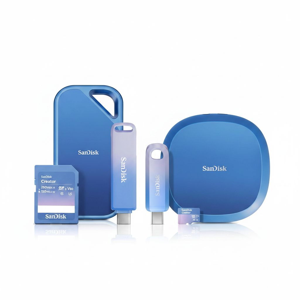 SanDisk Creator Pro Portable SSD 4TB, IP65 Rated, 2000MB/s Read & Write, SDSSDE81C-4T00-G25 - Blue