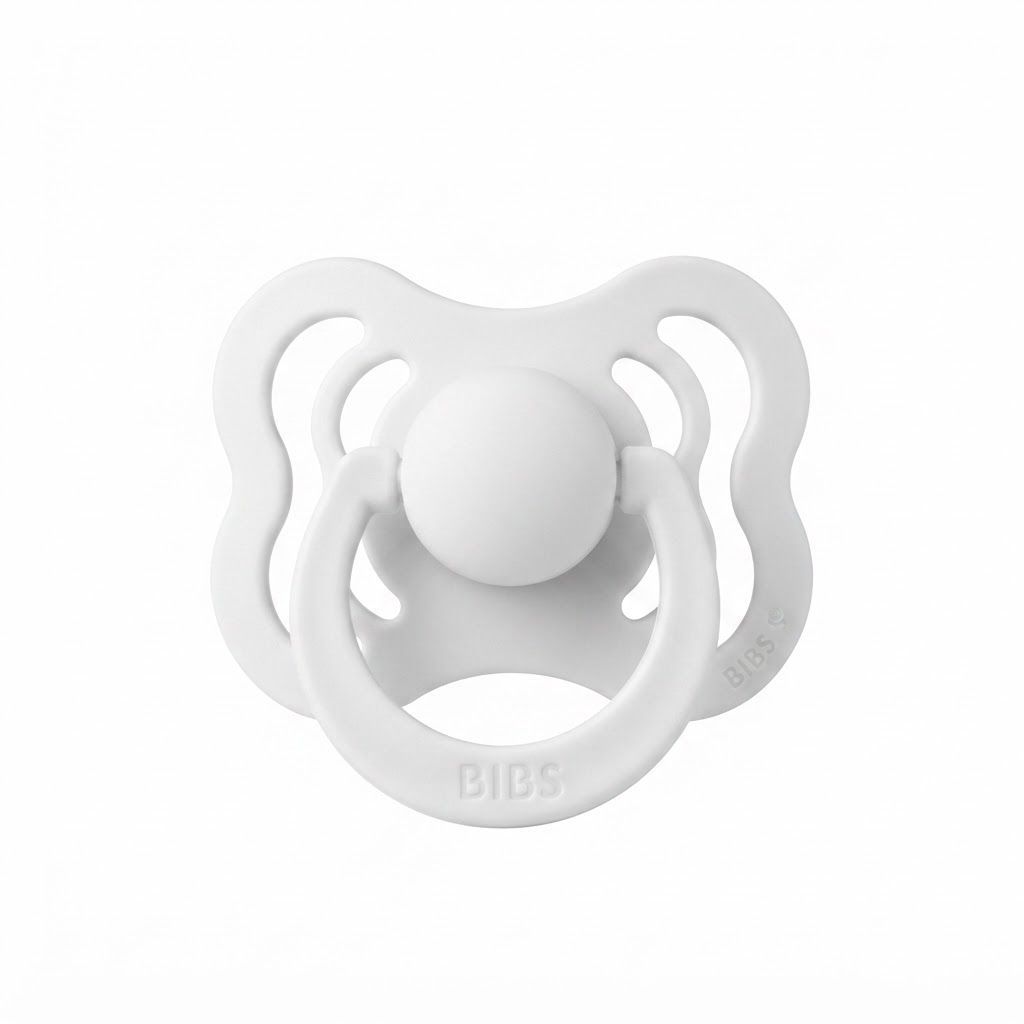 BIBS Supreme Silicone Symmetrical Pacifier Size 2 6+ Months 2 Pack, Safe Food Grade Material, BPA-Free, Flexible And Durable Design - Ivory/Blush