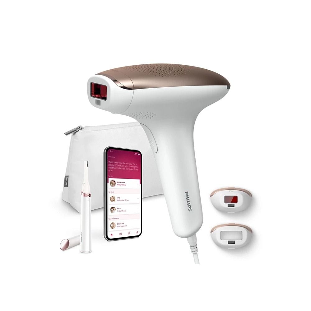 Philips Lumea IPL Hair Removal Device, IPL Technology, 2 Attachments for Body & Face, Up to 12 Months of Smooth Skin | White & Pink - BRI921/60
