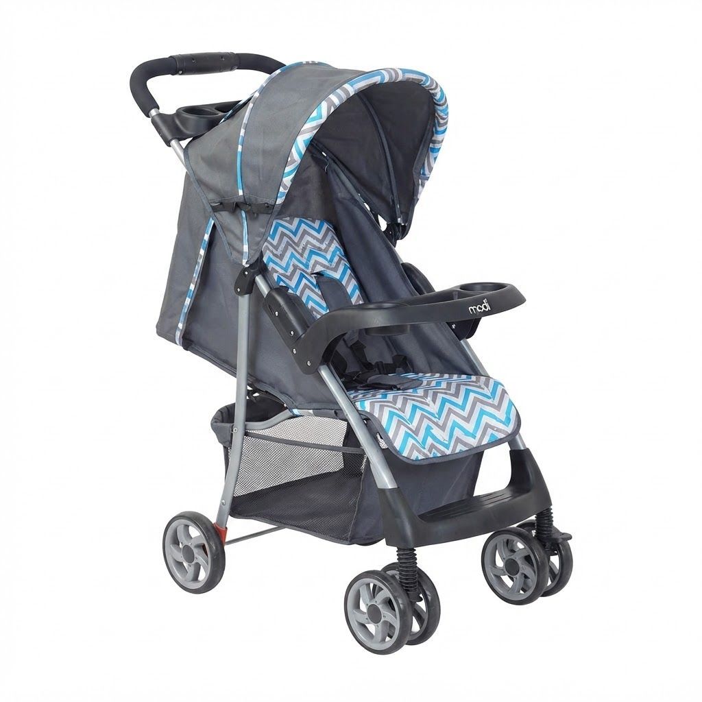The Moon Brand Trek Baby Stroller - One-Hand Fold Travel Gear with Dual Trays, Multi-Recline Seat Up to 24 Kg, 0 Months +