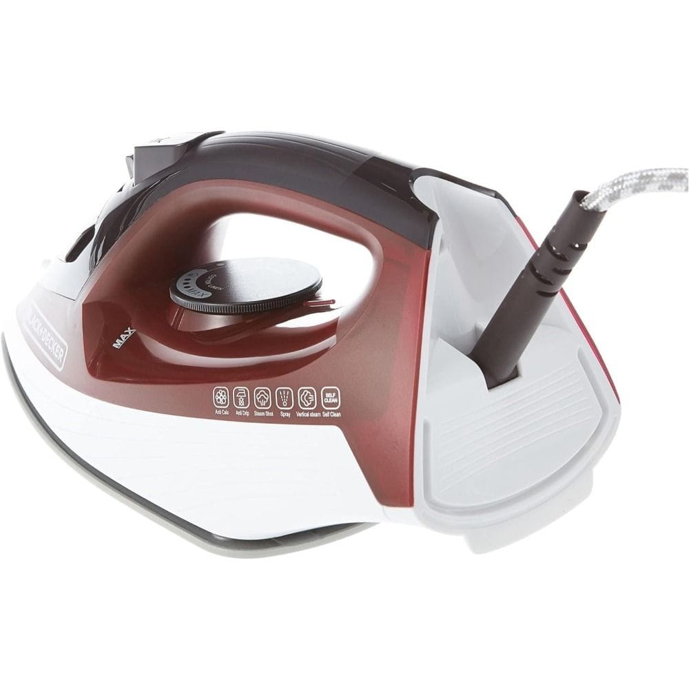 Black + Decker Steam Iron 1600W - Non-Stick Soleplate, Steam Burst, Anti-Drip, Auto Shut-Off | X1550-B5