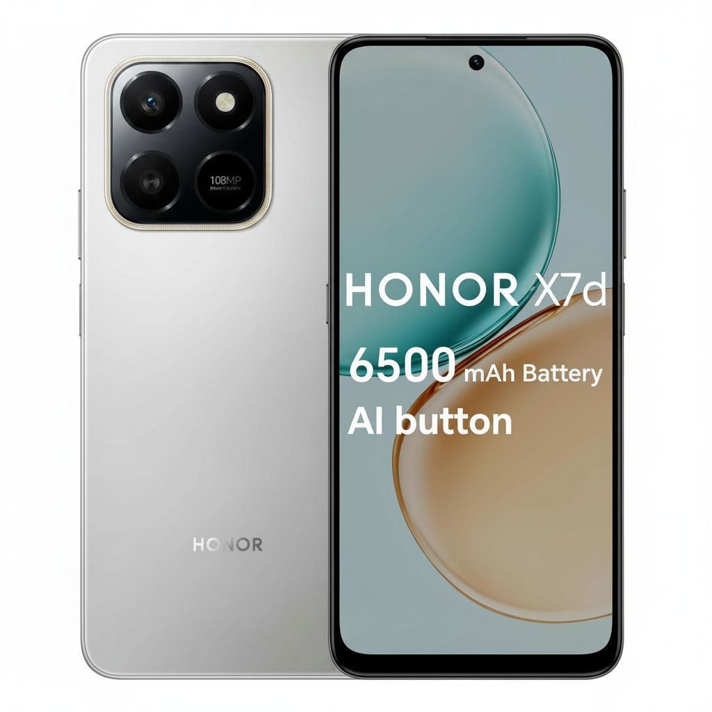 Honor X7d 5G Smartphone 8GB RAM + 256GB Storage with 108MP Camera, 6500mAh Battery & 6.77-inch 120Hz Display | Meteor Silver