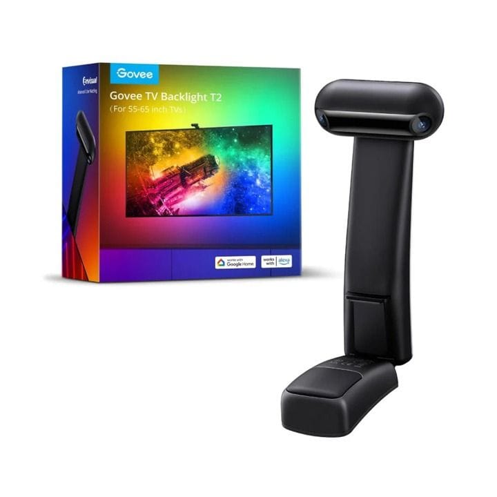 Govee Envisual TV Backlight T2 Smart LED Kit – Dual Cameras Color Sync, Immersive TV Lighting for 55-65 Inch TVs | Black – H605C