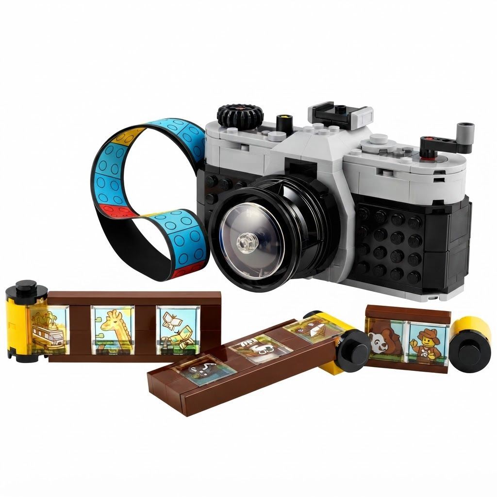 LEGO Creator 3in1 Retro Camera Building Set for Kids, Vintage Toy Camera, Video Camera 8+ years, 3 buildable models (Camera, Video Camera, TV)