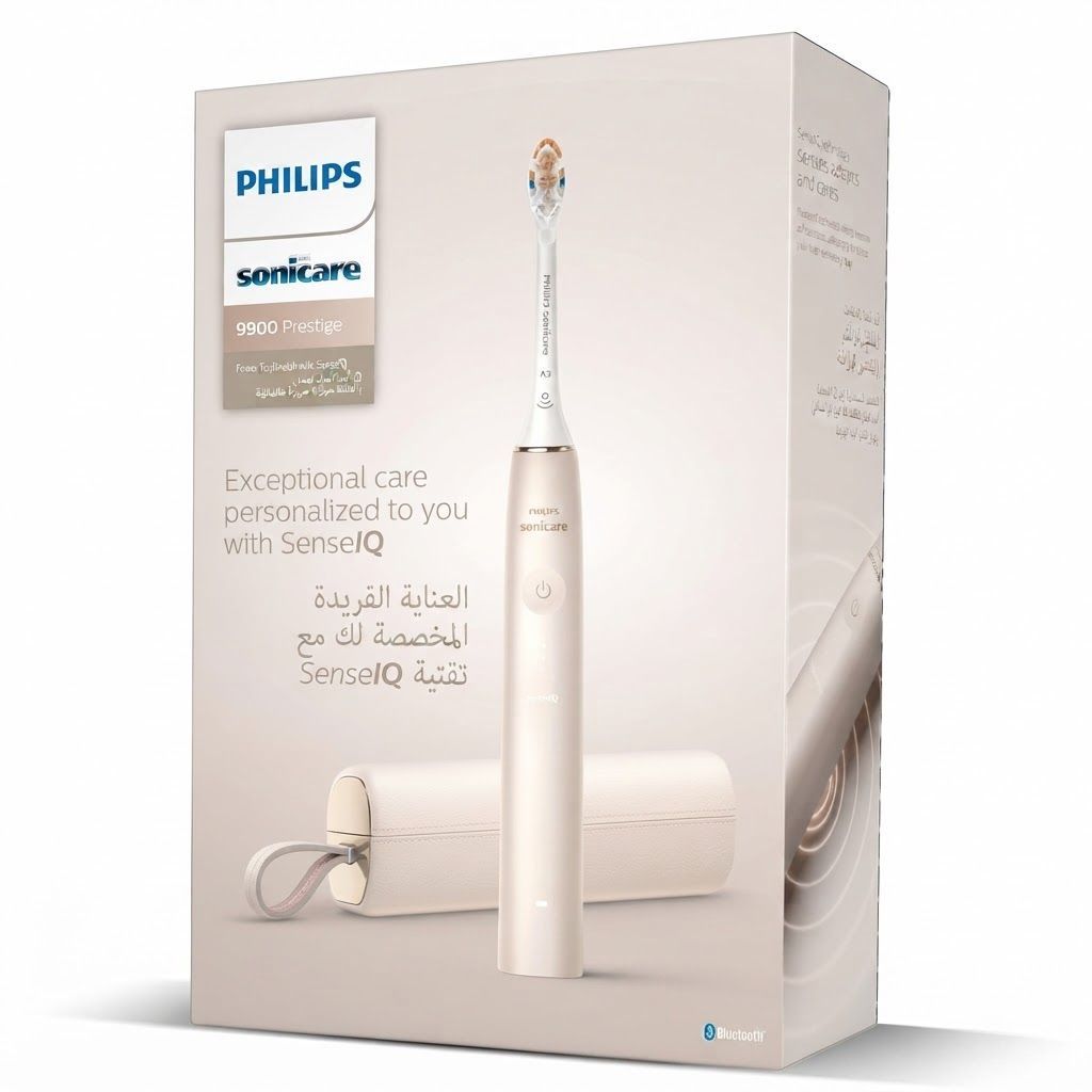 Philips Sonicare 9900 Prestige Electric Toothbrush HX9992/21 with SenseIQ & AI Technology, Champagne