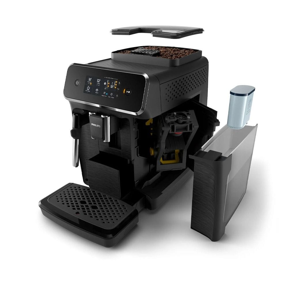 Philips Series 2200 Fully Automatic Espresso Coffee Machine, 15-Bar Pressure, Classic Milk Frother, Touch Display & 12-Step Ceramic Grinder | Matte Black - EP2220/10