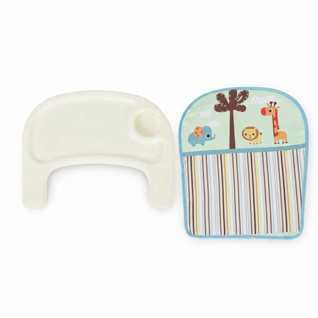 Baybee 2-in-1 Baby Booster Seat for Dining, Portable Feeding Chair with Removable Tray & 3-Point Safety Harness