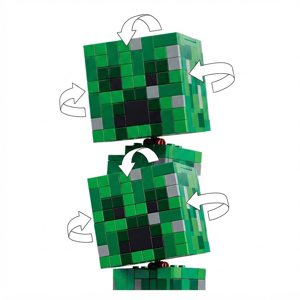 LEGO Minecraft The Creeper Building Toy for Kids, Large Posable Action Figure with Hidden 1 Creeper Minifigure, 10+ years