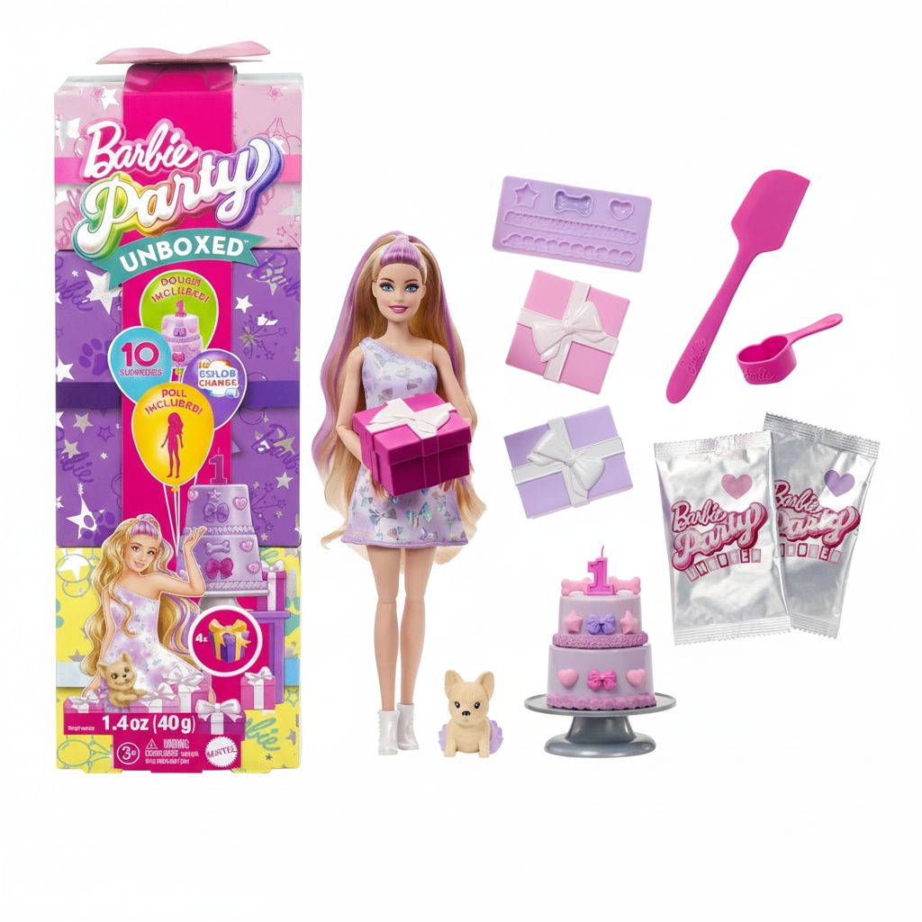 Barbie Pet Birthday Series Unboxed Doll & 10 Surprises