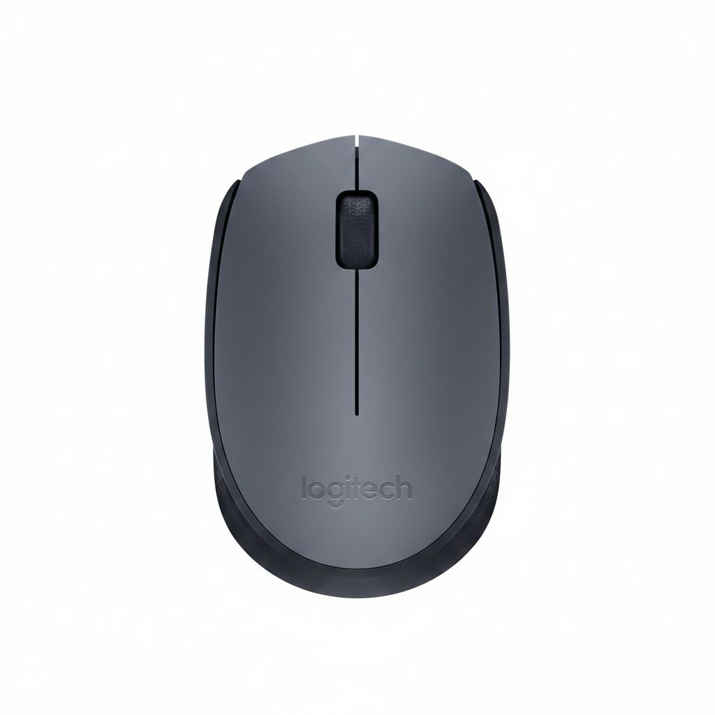 Logitech M170 Wireless Mouse, 2.4 GHz, USB Mini Receiver, Optical Tracking, 12-Month Battery Life, Ambidextrous Design - Black