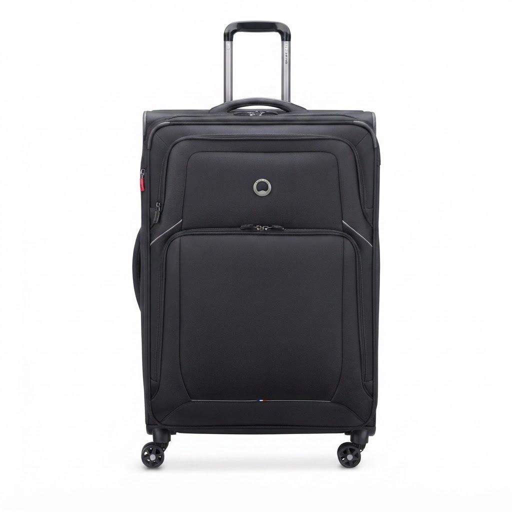 Delsey Optimax Lite 3-Piece Hardside Spinner Luggage Set, Lightweight Expandable Suitcases, Hardside Polymer, TSA Approved Combination Lock | Black