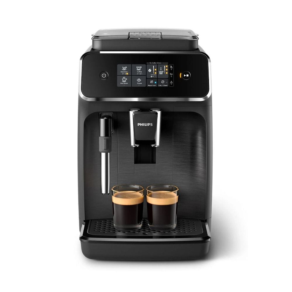 Philips Series 2200 Fully Automatic Espresso Coffee Machine, 15-Bar Pressure, Classic Milk Frother, Touch Display & 12-Step Ceramic Grinder | Matte Black - EP2220/10