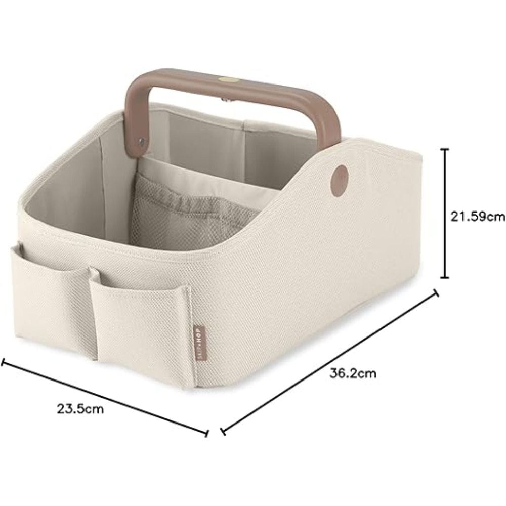 Skip Hop Light Up Diaper Caddy, Easy-Grip Handle With Soft Light, Customizable Interior Layout, Smart Pocket Storage Design - Oat