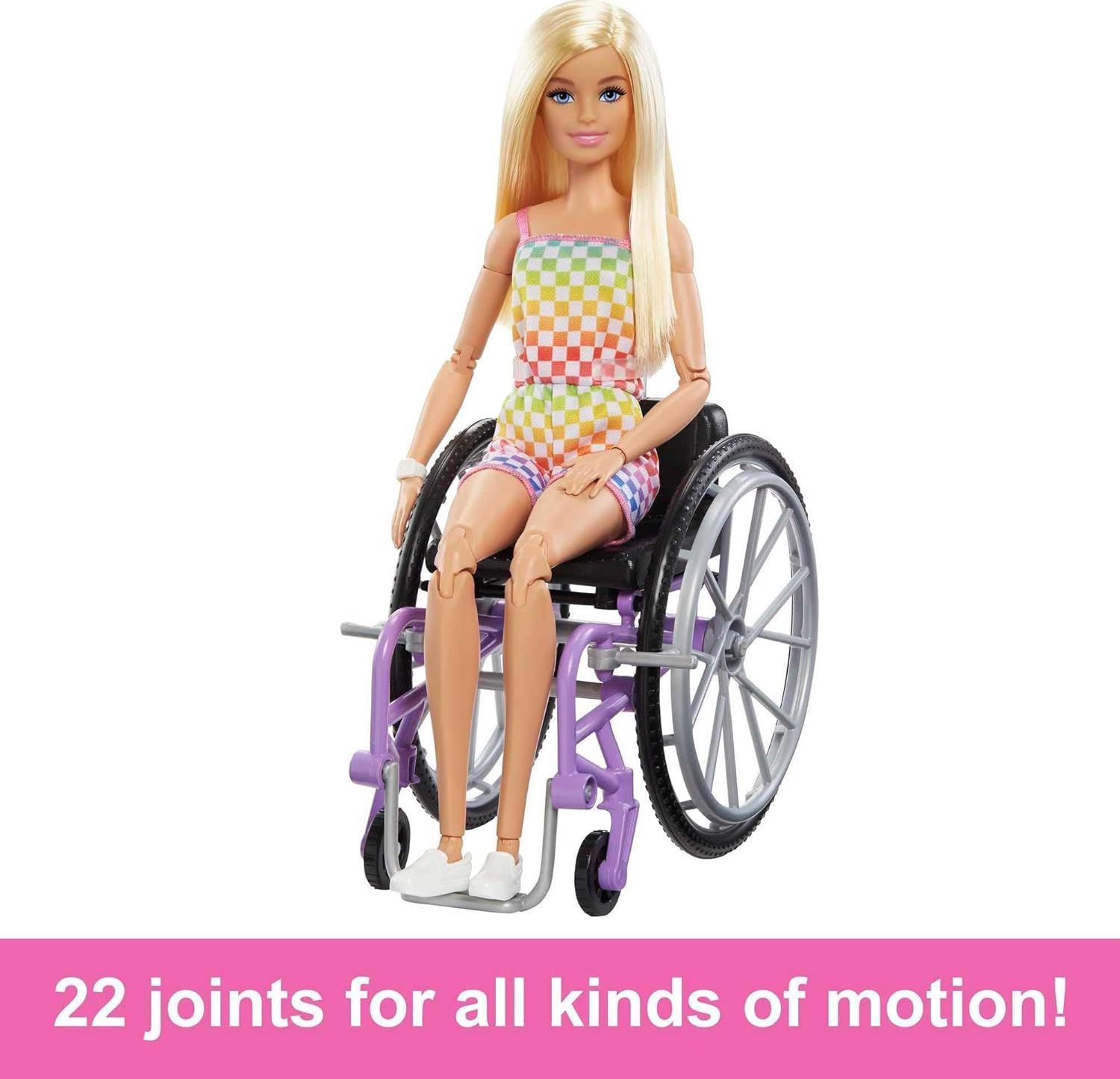 Barbie Fashionistas Doll #194: Inclusive Doll with Wheelchair & Ramp, Rainbow Style