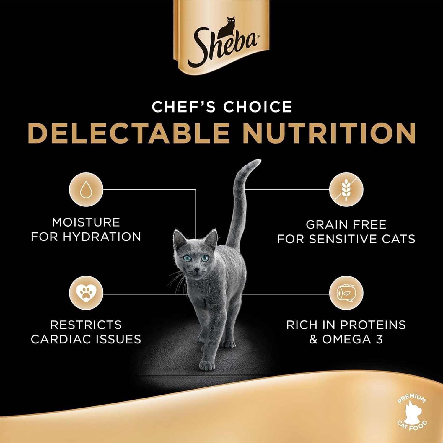Sheba Tuna Filets & Prawn Cat Food - Grain Free Wet Food for Sensitive Cats, 24 Pack
