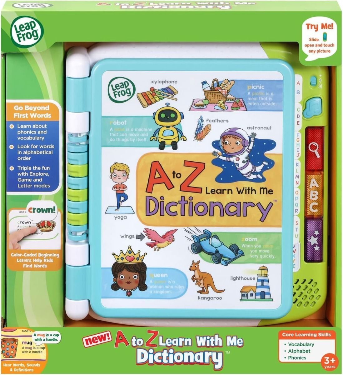 LeapFrog A to Z Learn with Me Dictionary, Interactive Alphabet & Phonics Toy for Toddlers