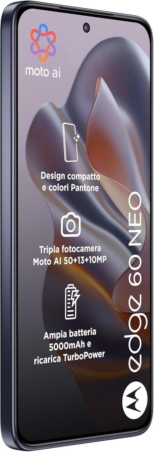 موتورولا Edge 60 Neo - هاتف ذكي 5G ثنائي الشريحة | سعة 256 جيجابايت، رام 8 جيجابايت | رمادي
