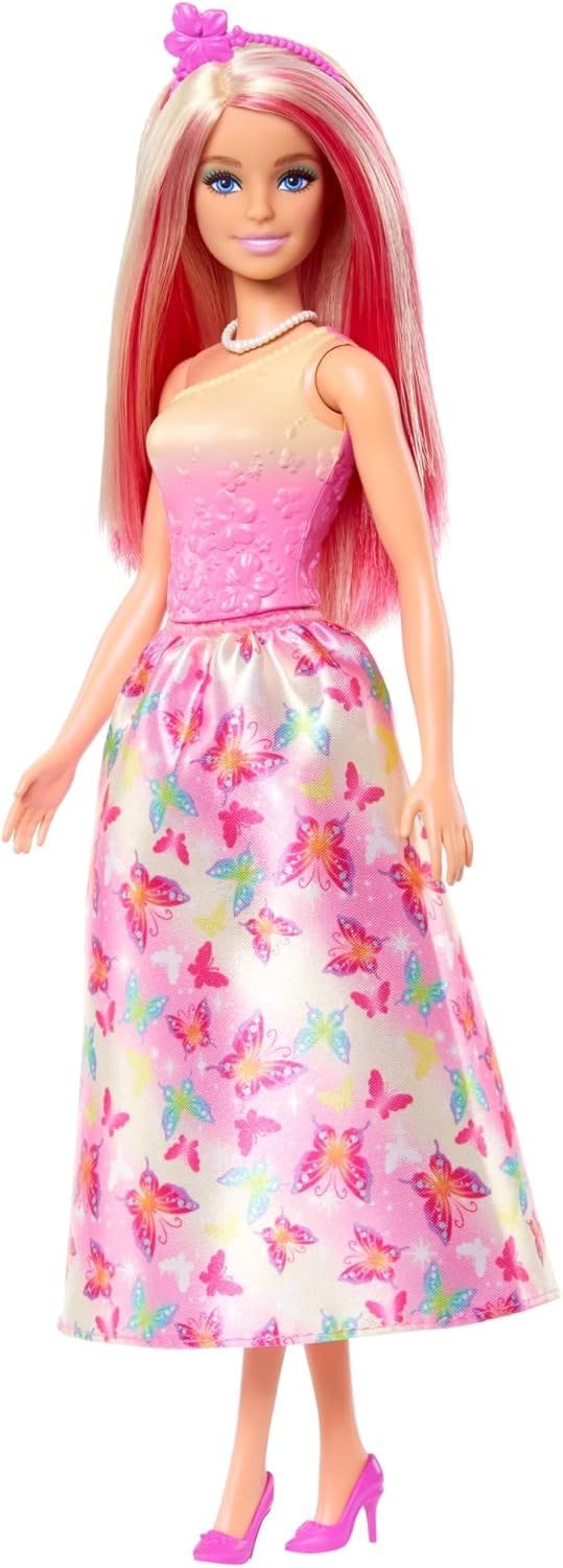 Enchanting Barbie Royal Doll with Pink Hair & Butterfly Skirt