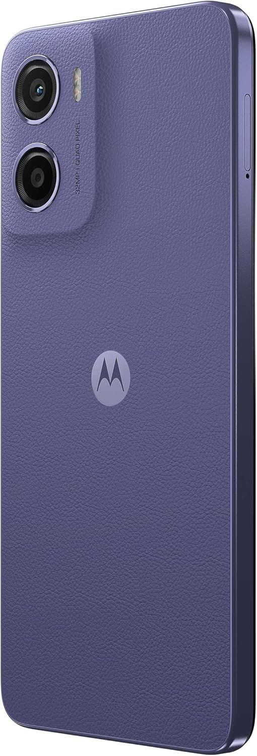 موتورولا Moto E15 ثنائي الشريحة سعة 64 جيجابايت - هاتف 4G غير مقفل بلون لافندر منعش | أزرق