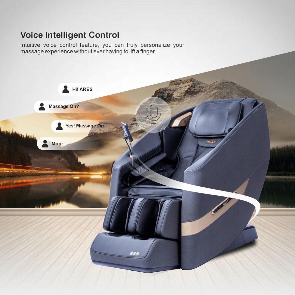 ARES uClass Full Body Shiatsu Massage Chair, Magnetic Massage, 24 Auto Programs, Zero Gravity Recliner, Bluetooth Speakers