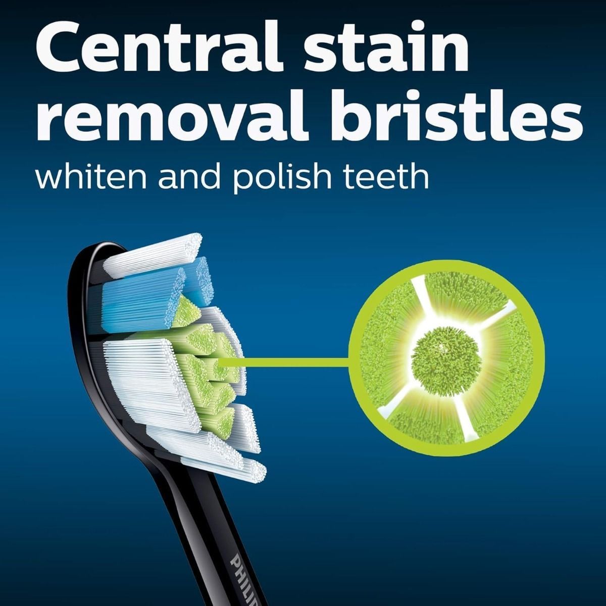 Philips Sonicare W2 Optimal White Standard Toothbrush Heads, 6-Pack, Black, BrushSync Enabled