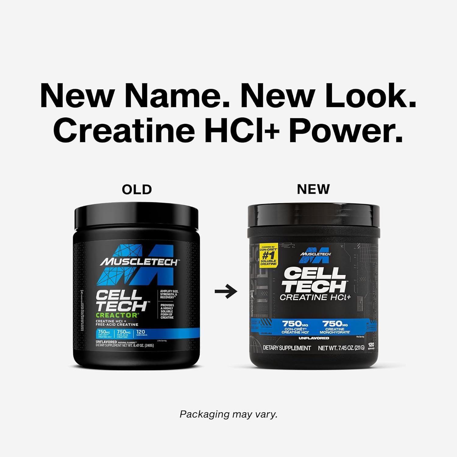 MuscleTech Cell-Tech Creactor | Unflavored Creatine HCl for Optimal Muscle Gains | 211g