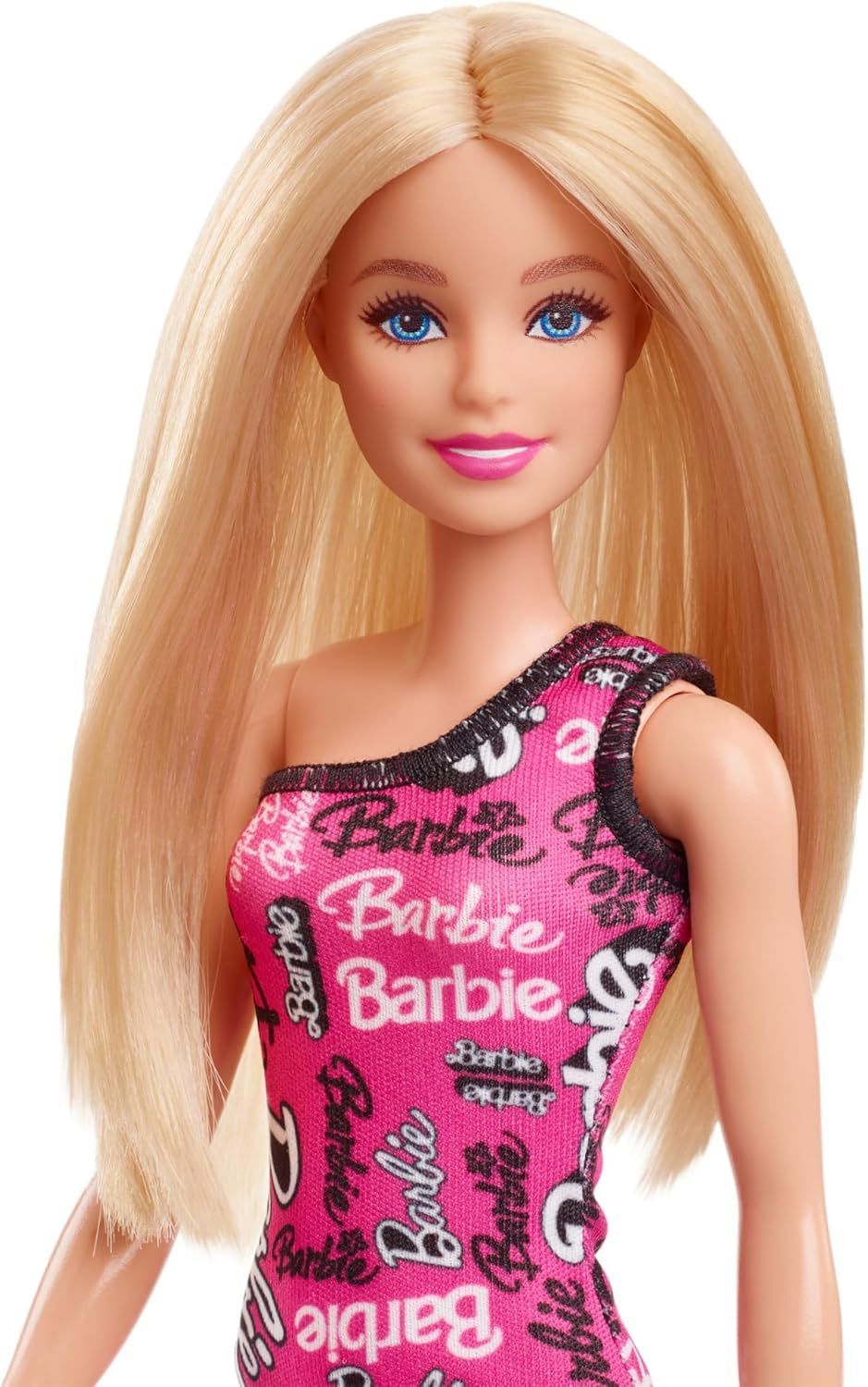Barbie Fashion Doll with Trendy Pink Dress & Blonde Hair