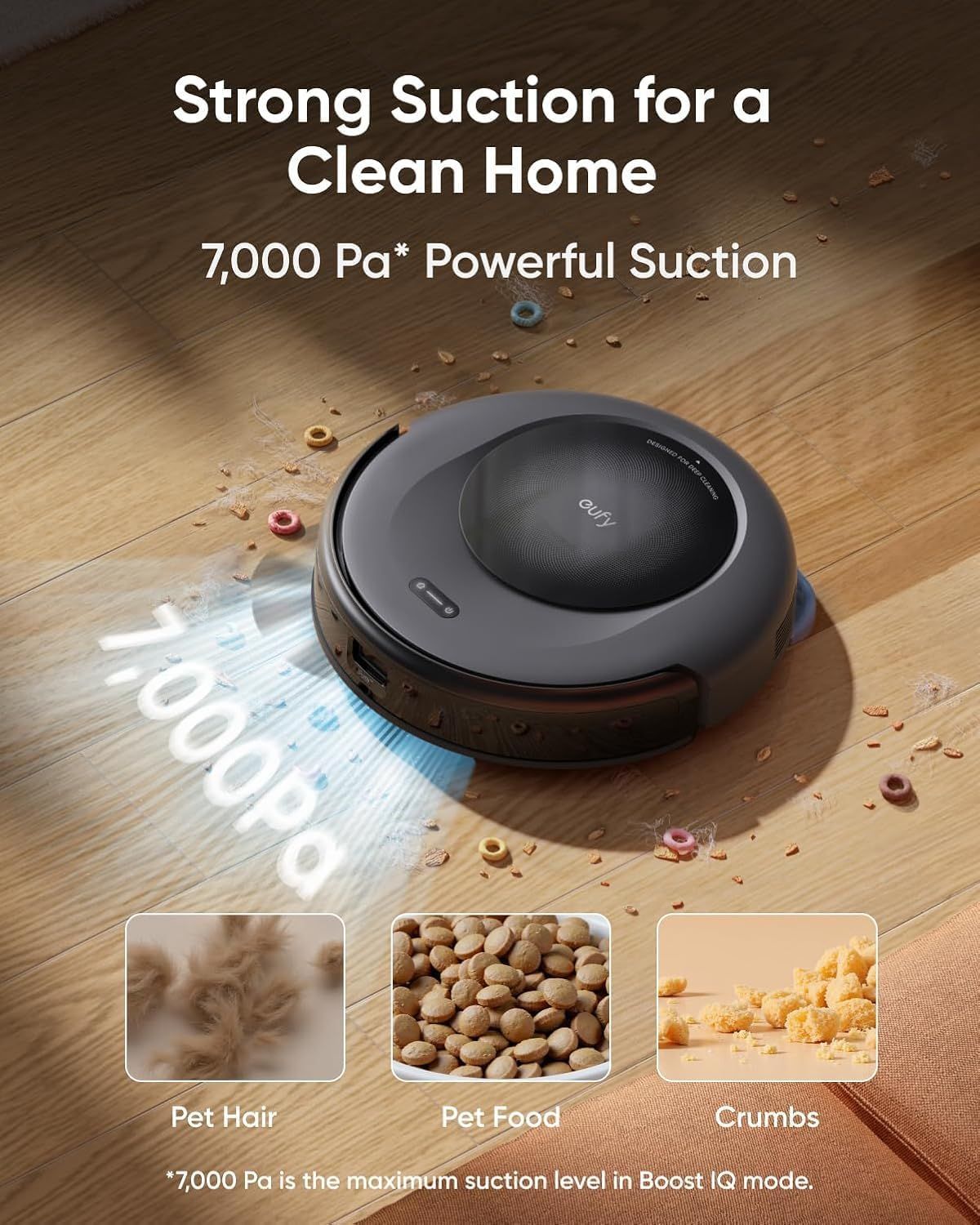 eufy Omni C20 Robot Vacuum & Mop, Auto-Empty Station, Ultra-Slim Design, Smart Navigation, Powerful Suction, App Control - Black