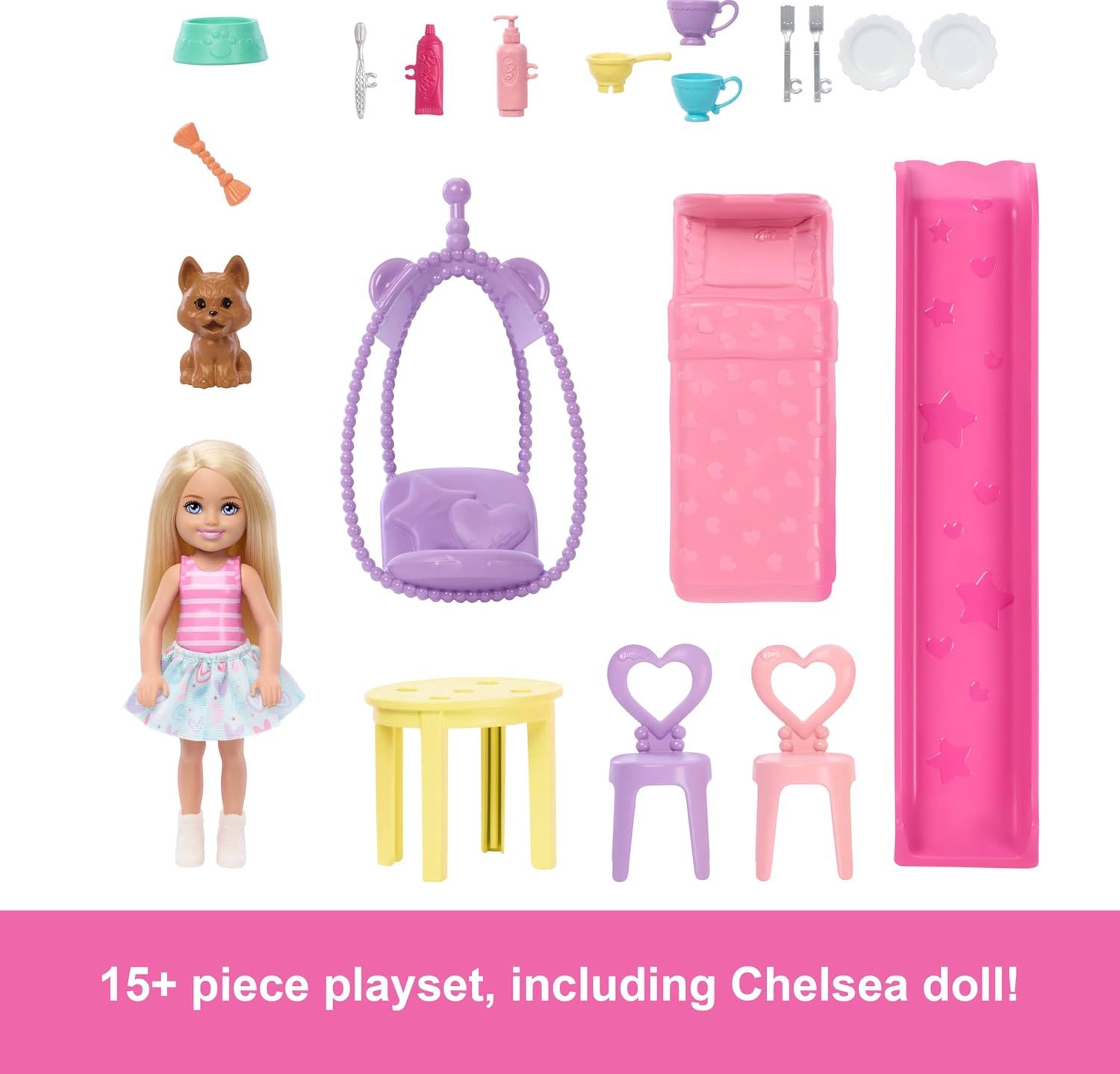 Barbie Chelsea Dollhouse with Accessories - Pop-Up House & Play Areas