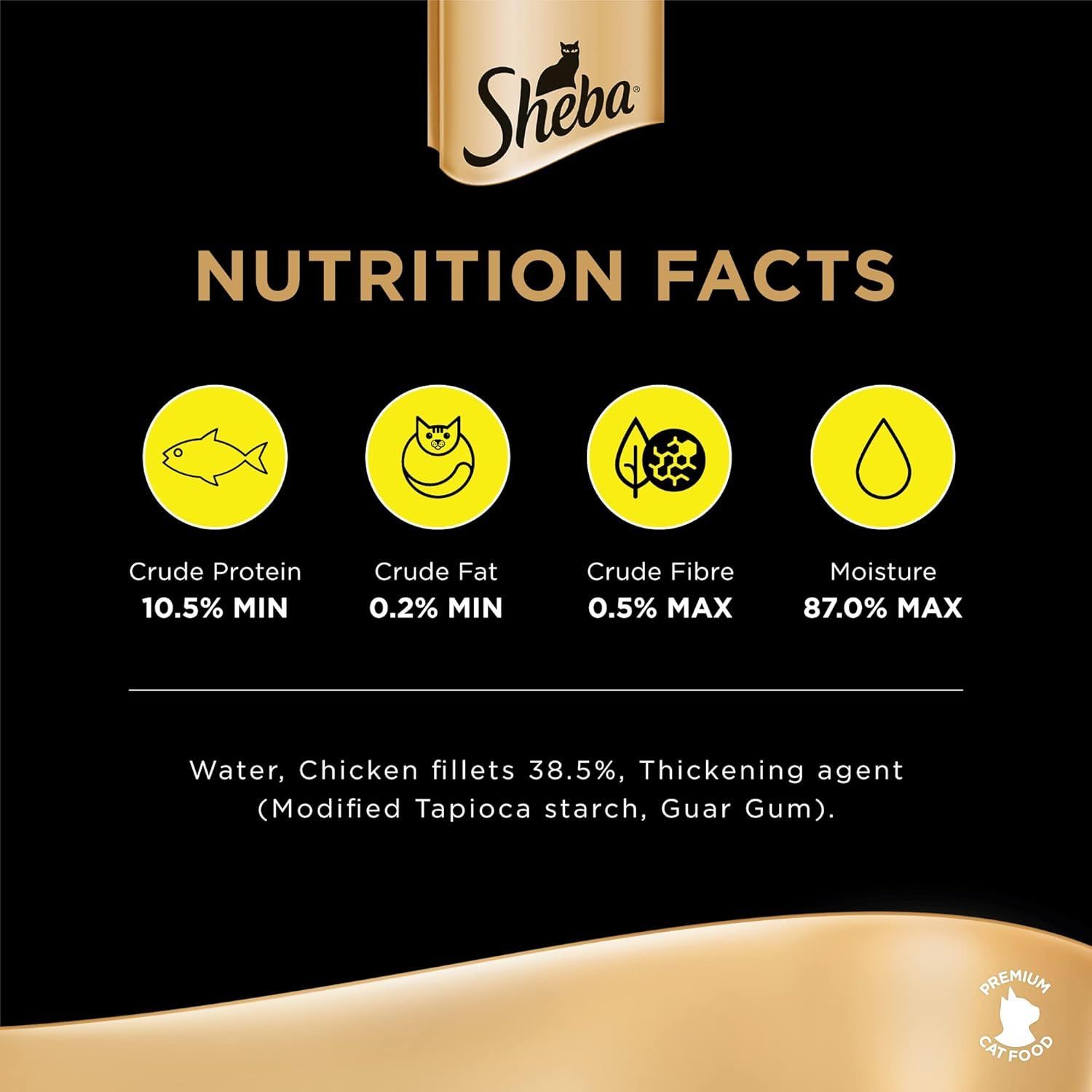 Sheba Natural Shredded Chicken Filets in Gravy Premium Wet Cat Food (16x60g)