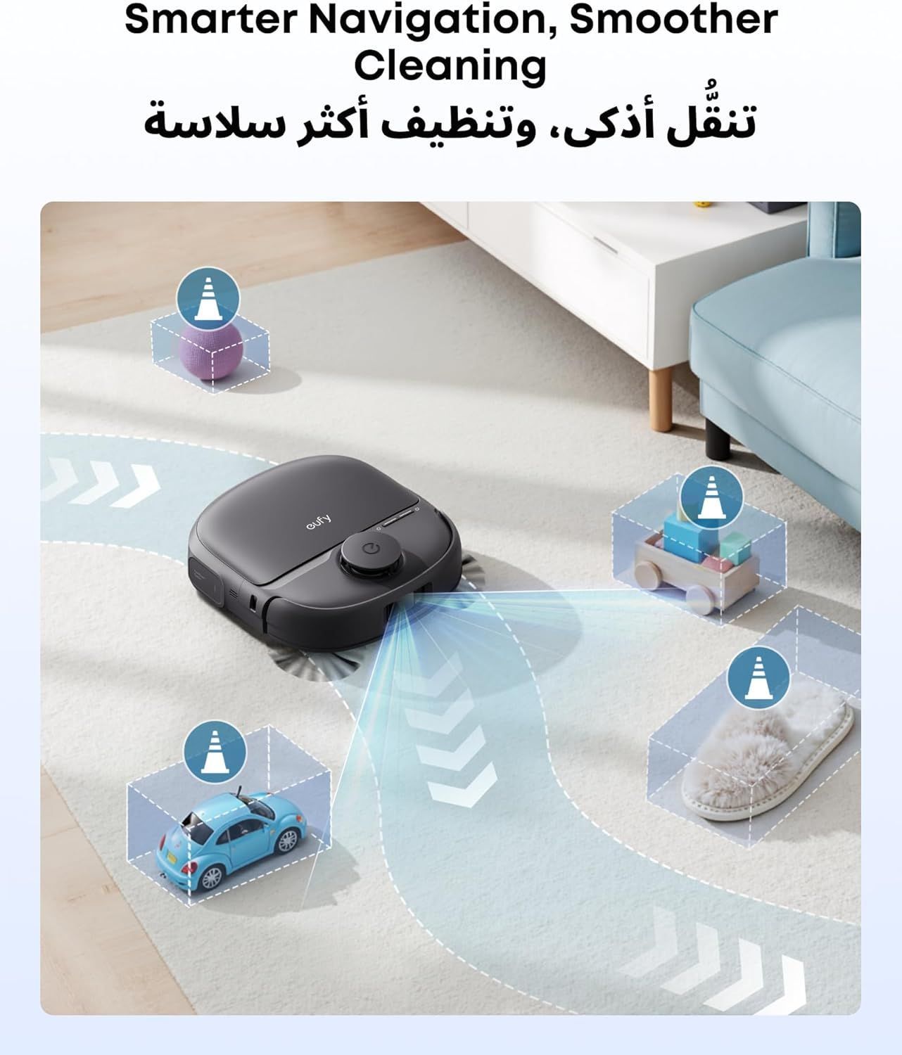 eufy C28 Omni Smart Robot Vacuum & Mop, HydroJet Self-Cleaning, Automatic Dirt Disposal, Powerful Suction, App Control - Black