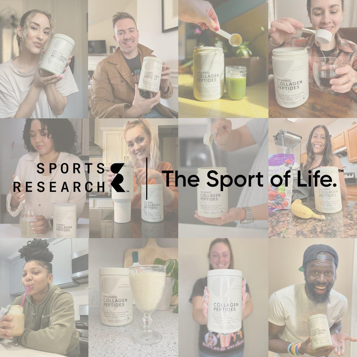 Sports Research Multi Collagen Protein Powder with Hyaluronic Acid & Vitamin C | 30 Servings