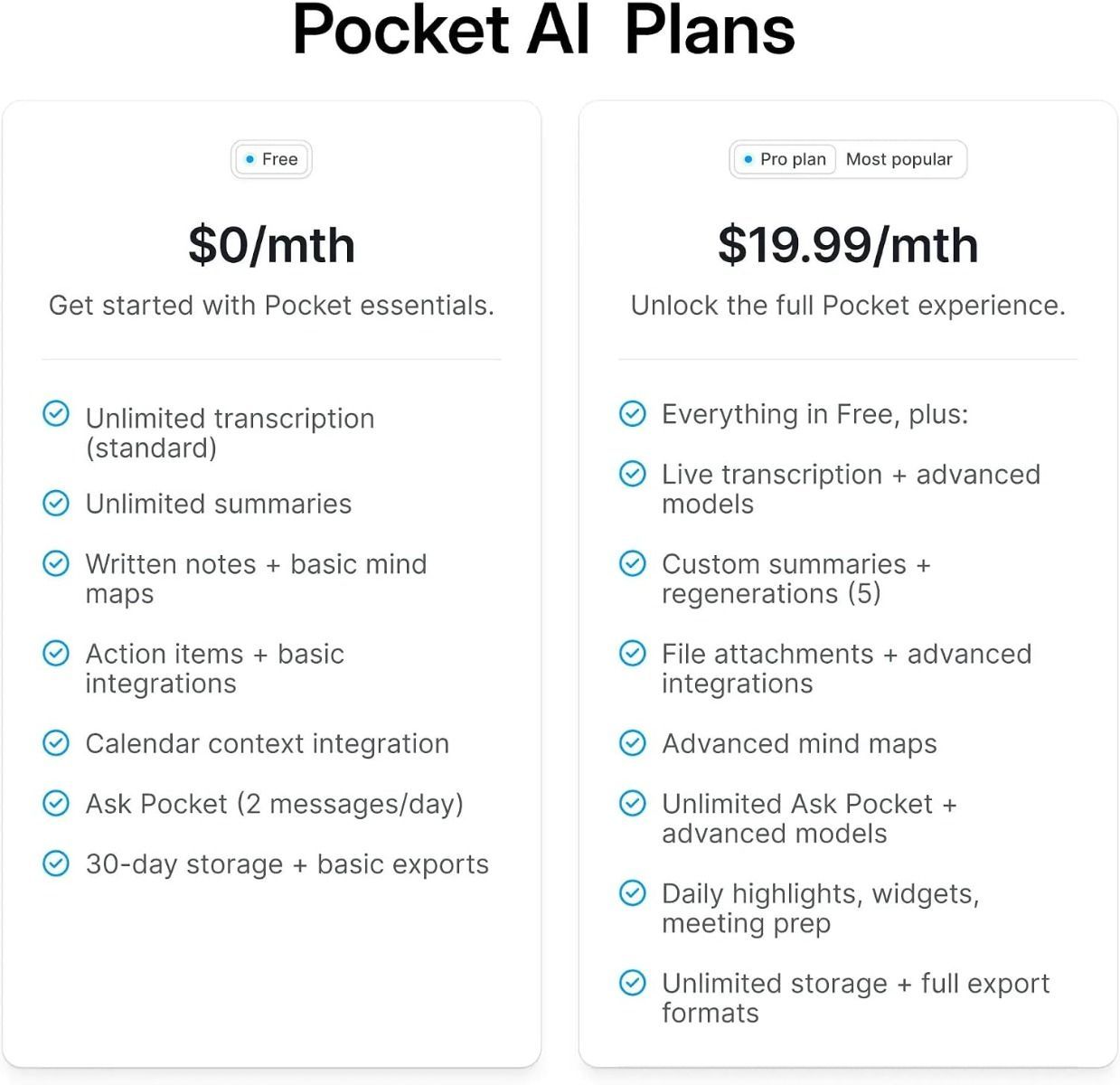 Pocket AI Voice Recorder & Smart Note Taker, MagSafe Compatible, Auto-Transcription, AI Summaries & Action Items | Sierra Blue