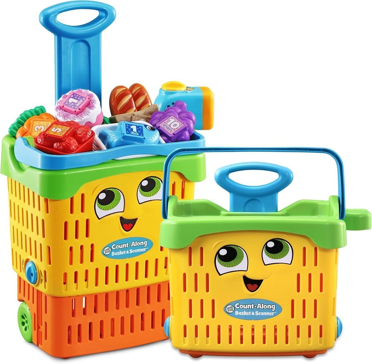 LeapFrog Count-Along Basket & Scanner, Interactive Pretend Play Shopping Set - Educational Toy
