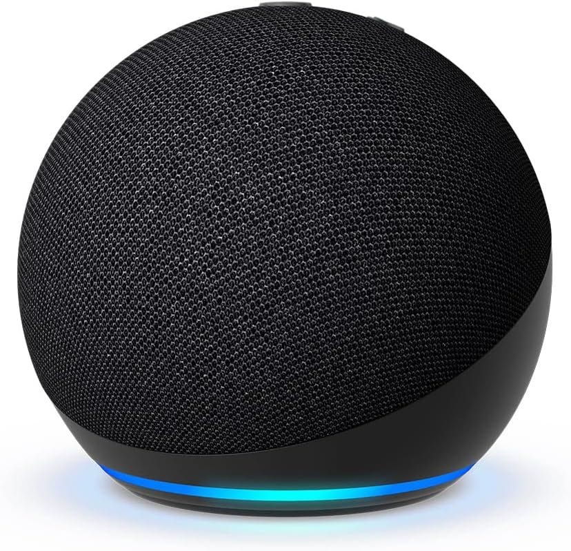 Amazon Echo Dot (5th Gen) Smart Speaker with Alexa, Enhanced Audio with Deeper Bass, Voice Assistant, Wi-Fi & Bluetooth | Charcoal