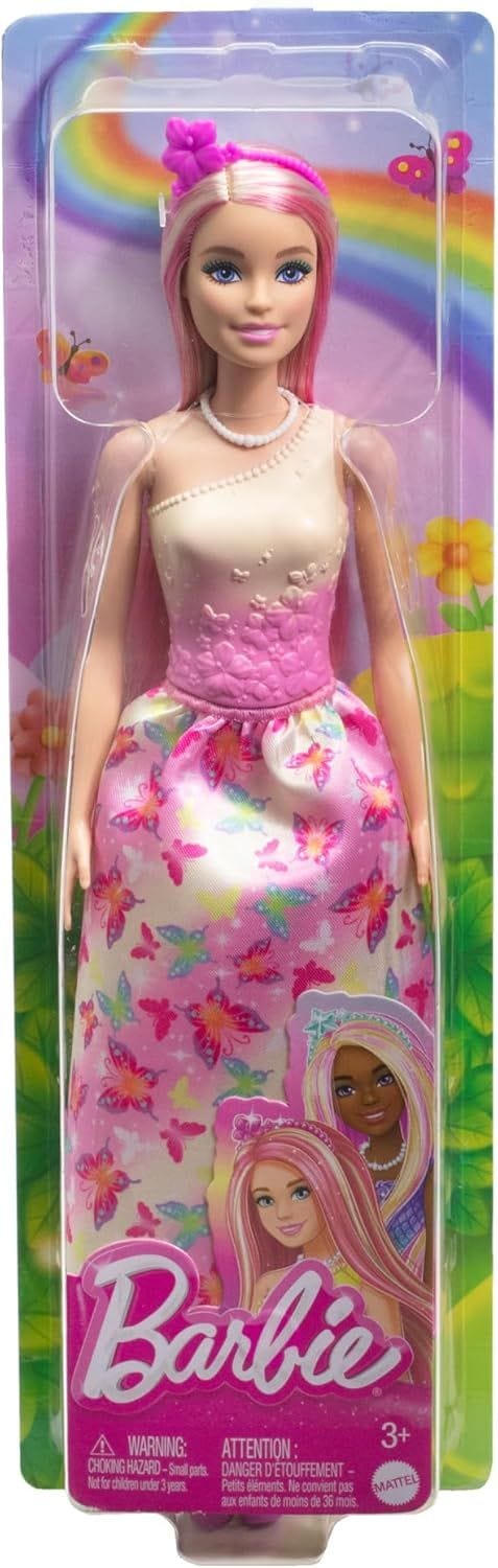 Enchanting Barbie Royal Doll with Pink Hair & Butterfly Skirt