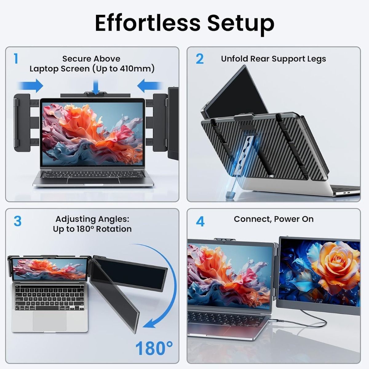 V2COM S1 Laptop Screen Extender 14.1'' FHD 1080P IPS Dual Portable Monitor for 13"-17" Laptops Plug and Play Compatible 