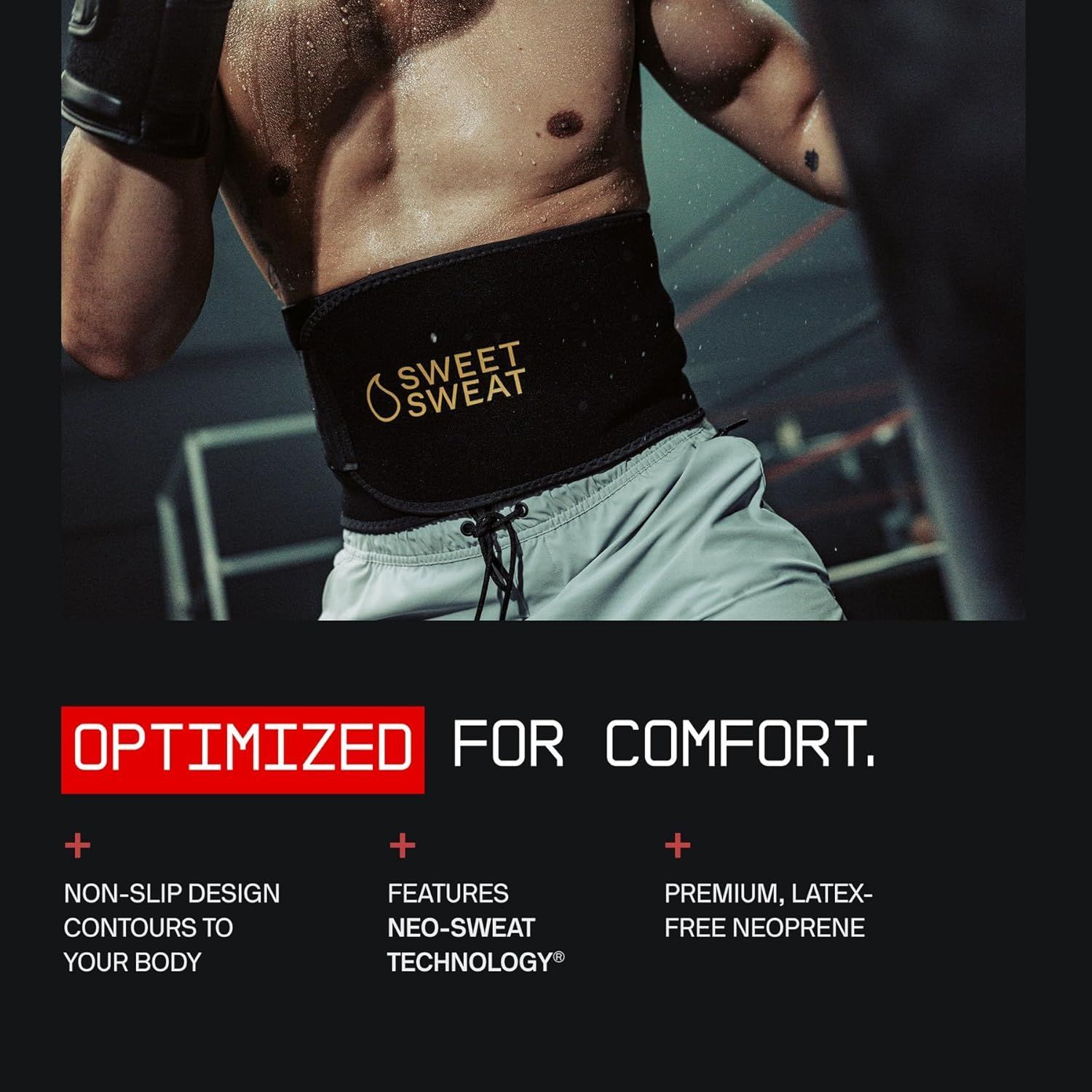 Sports Research Sweet Sweat Waist Trimmer for Men & Women - Adjustable Fitness Band