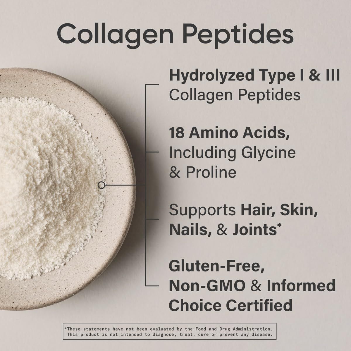 Sports Research Premium Collagen Peptides for Healthy Skin, Hair, Bones & Joints - Unflavored 110.7g