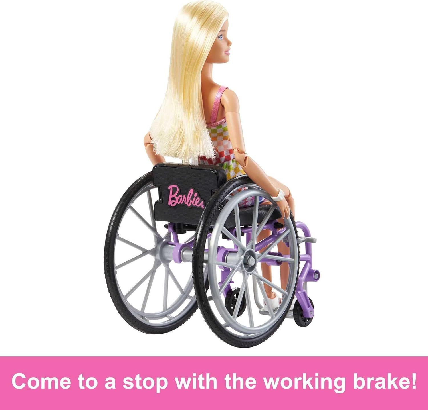 Barbie Fashionistas Doll #194: Inclusive Doll with Wheelchair & Ramp, Rainbow Style