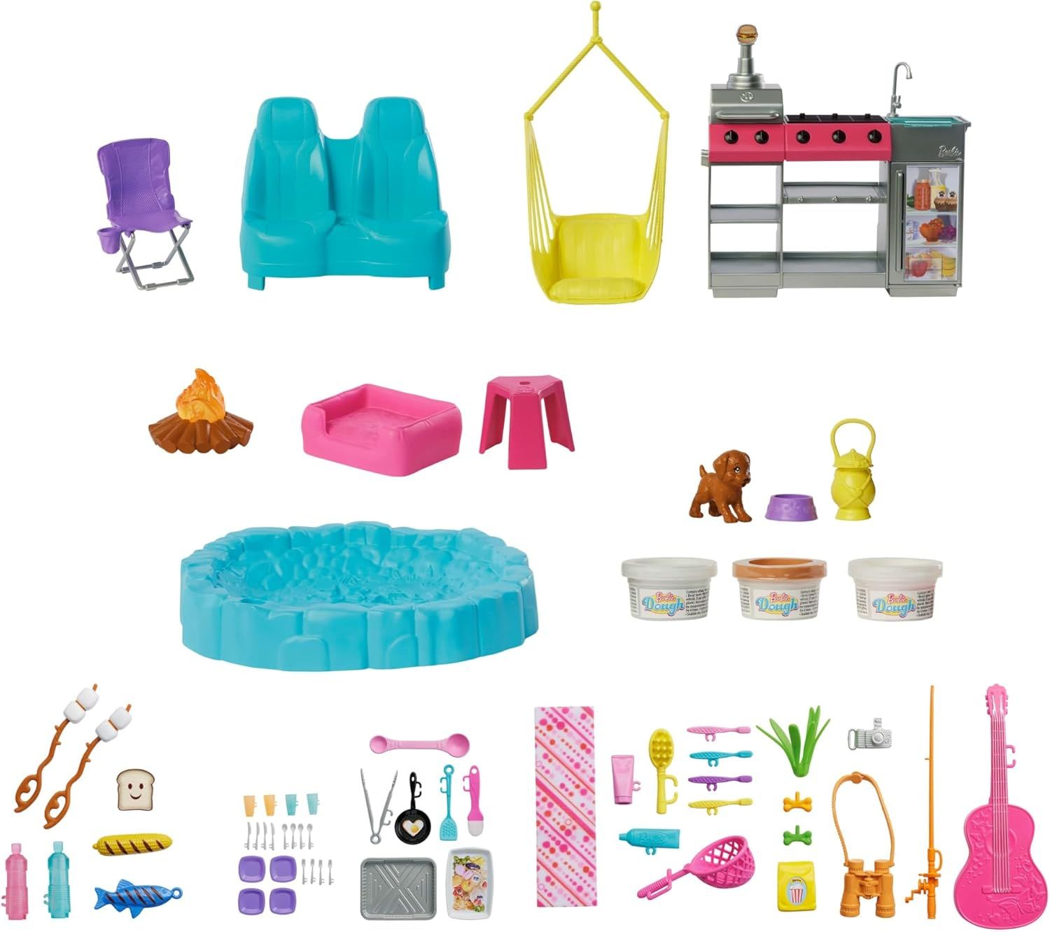 Barbie Dream Camper Playset with Camping Accessories & Color-Changing Features