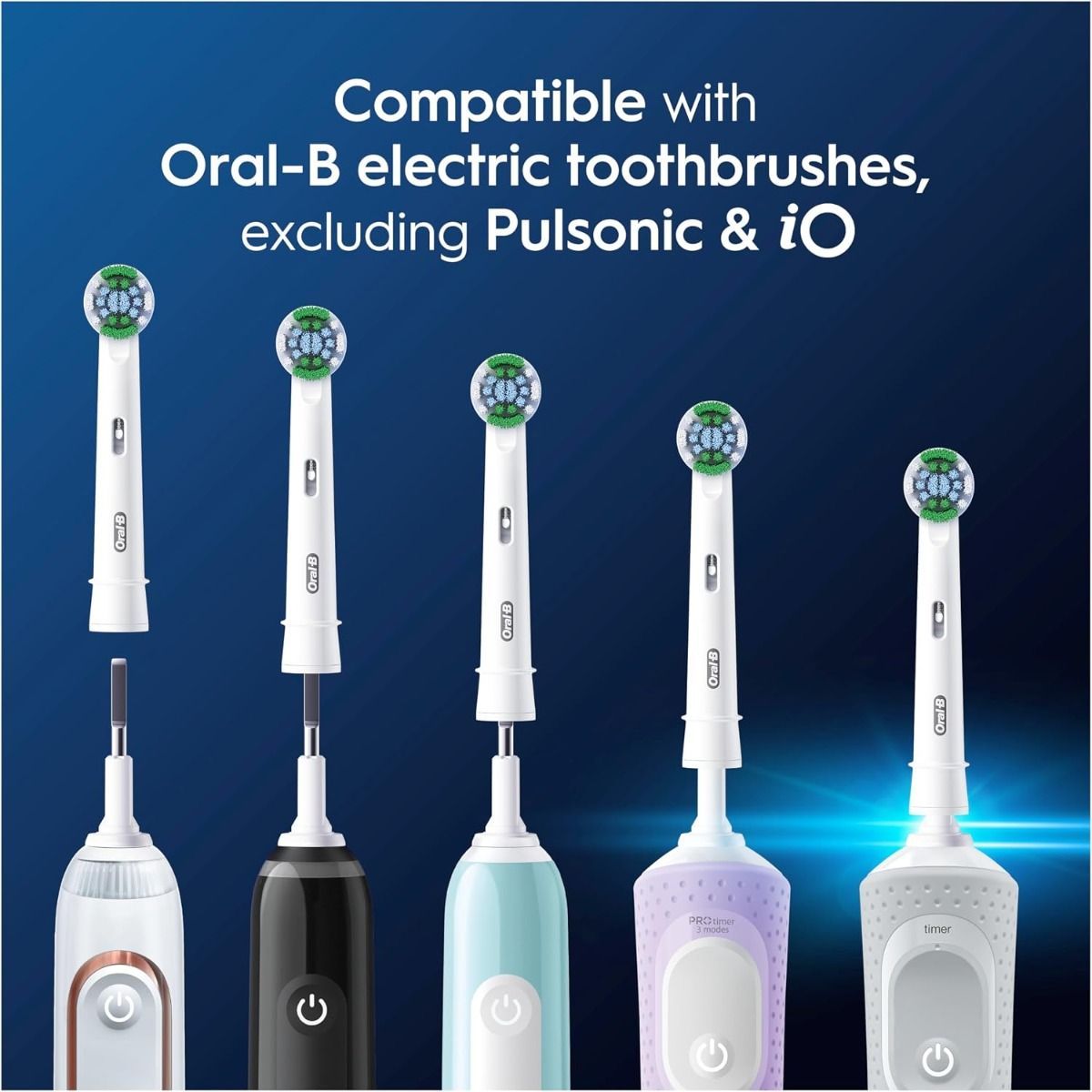 Oral-B Precision Clean Replacement Toothbrush Heads, White, 2-Count - Superior Plaque Removal