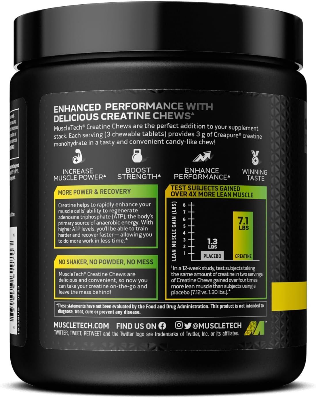 Muscletech Creatine Chews - Creapure Monohydrate for Muscle & Energy Boost