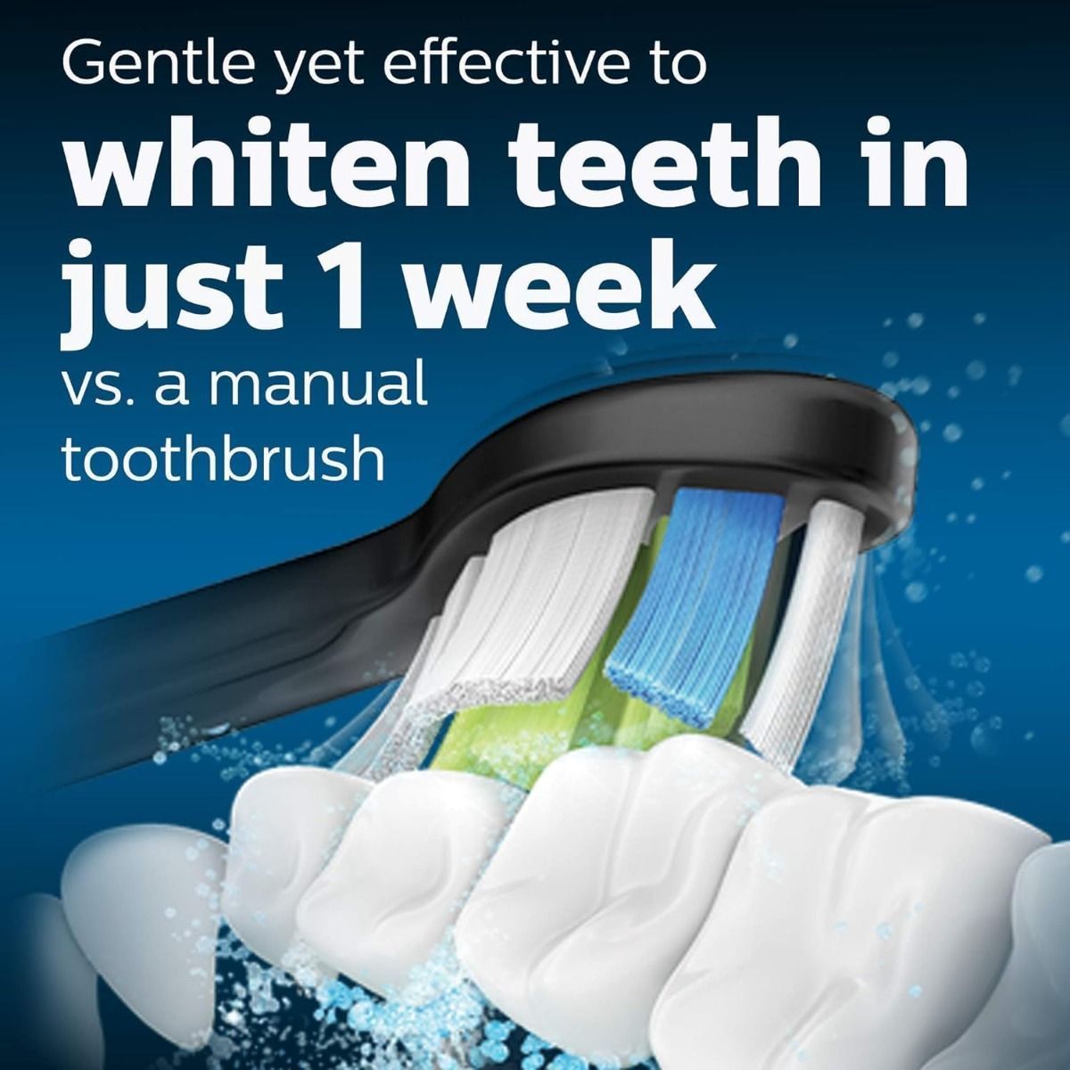 Philips Sonicare W2 Optimal White Standard Toothbrush Heads, 6-Pack, Black, BrushSync Enabled