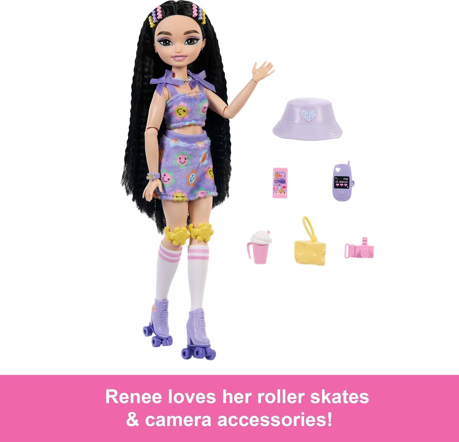 Barbie Dream Besties Renee Roller Skating Doll with Accessories