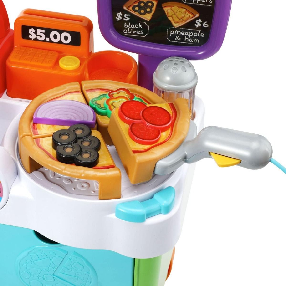 LeapFrog Build-a-Slice Pizza Cart - Educational Interactive Pretend Play Food Set